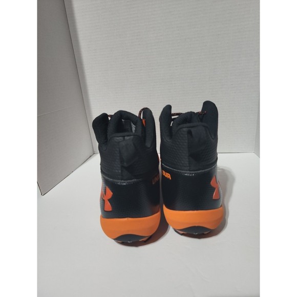 New UNDER ARMOUR HAMMER MC FOOTBALL CLEATS, US MENS 12 3021193-800, BLACK ORANGE